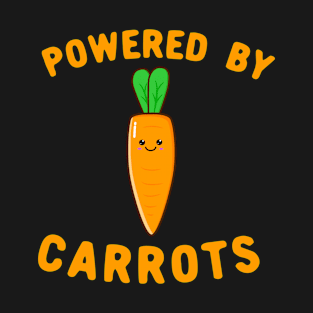 Powered By Carrots - Cute Kawaii Carrot Face T-Shirt