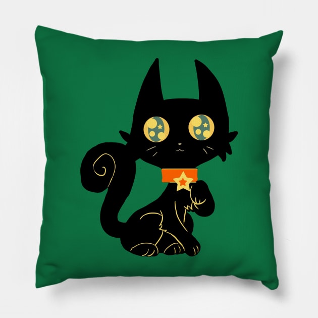 Pretty Black Cat Pillow by saradaboru