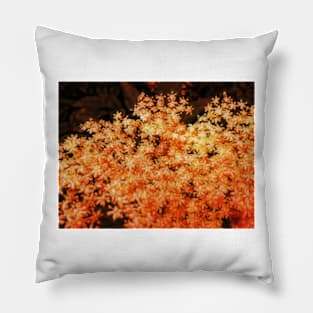 floral fantasy abstract in golden yellow and orange Pillow