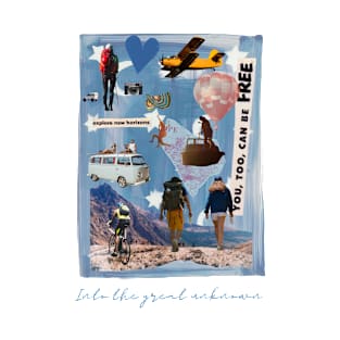 Into The Great Unknown: Travel & Adventure Collage T-Shirt