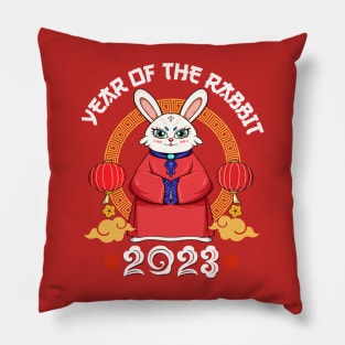 Yin Yan Dabbing Rabbit Chinese New Year 2023 Men Women Kid Pillow