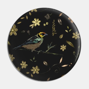 Little bird among leaves Pin