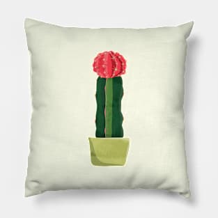 Cactus Flower Illustration Pillow