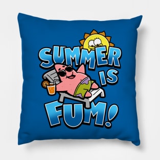 Funny Summer Slogan Sun Beach Vacation Cartoon for Kids Pillow