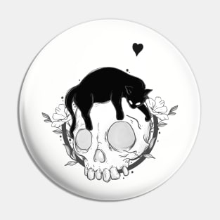 Love, cats and skull Pin