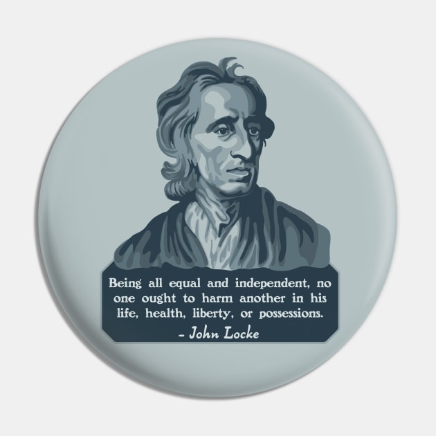 John Locke Portrait and Quote Pin by Slightly Unhinged