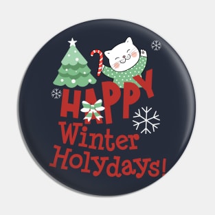 Happy Winter Holidays, Gifts For Cat Lover 2022 Pin