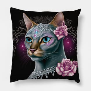 Elegant Abyssinian Cat Pillow