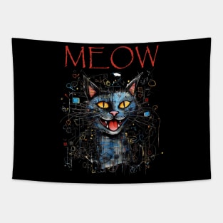 MEOW - Happy cat Tapestry