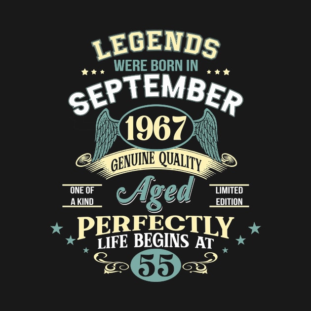 55th Birthday Decoration Legends Were Born In September 1967 55 years old by gussiemc