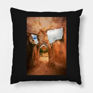 Rocky mask at Keslik Monastery - Cappadocia Pillow