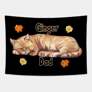 Orange Ginger Cat Dad Tapestry