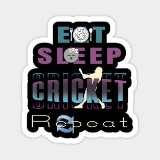 Eat sleep cricket repeat Magnet