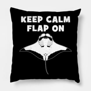 Manta Ray Keep Calm Flap on Pillow