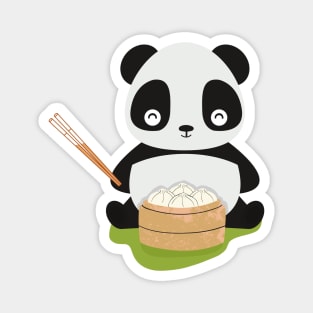 Panda eating Chinese food Magnet