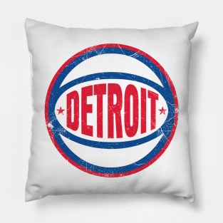 Detroit Retro Ball - White Pillow