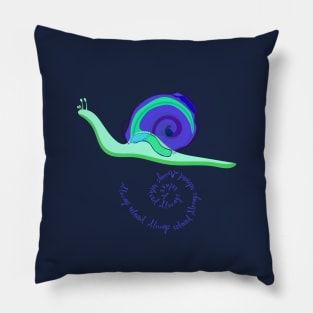 Blue green snail Pillow