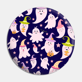 Cute Ghost Pattern - Halloween Pattern Pin