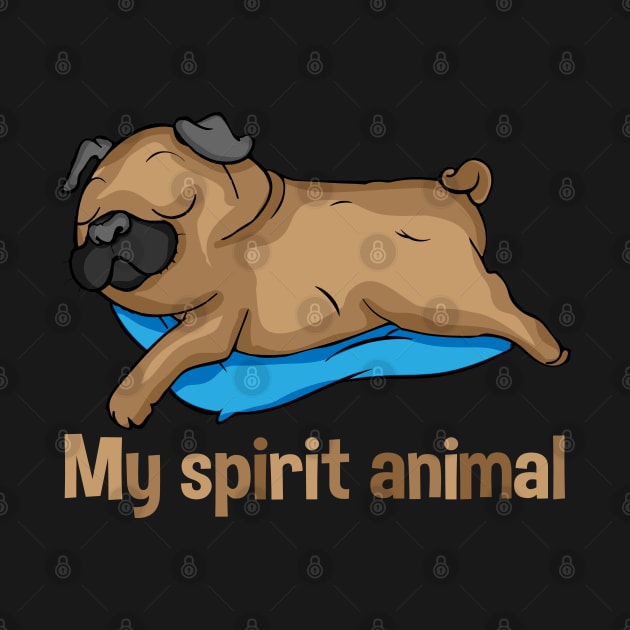 Pug Spirit Animal Dog Lover Men Cute Pug Women by PomegranatePower