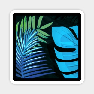 TROPICAL LEAVES & BLACK no3c5 Magnet