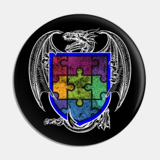 Dragon Shield Autism Awareness Pin