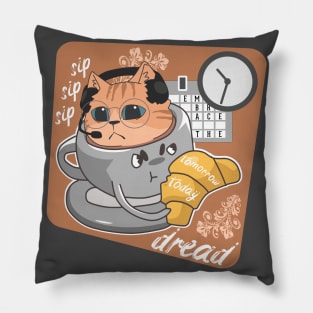 Embrace the Existential Dread Cat Pillow