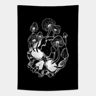 Overgrown skull. Mushrooms. Death - Life Tapestry