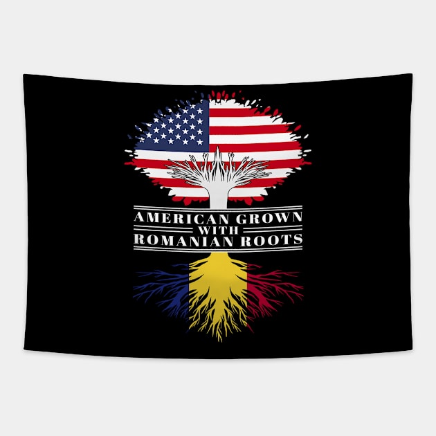 American Grown With Romanian Roots Us Romania Flag Tree Tapestry by BramCrye