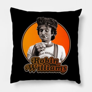 Retro Robin Williams Tribute Pillow