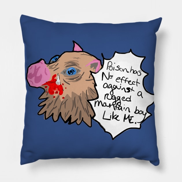 Rugged Mountain Boy Pillow by thedelkartist