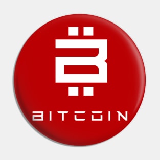 Bitcoin Tech Logo White Pin