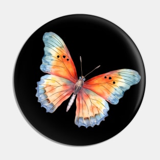 Blue and orange Butterfly Pin