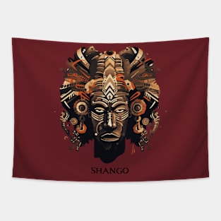 Shango - Yoruba god of thunder and fire - A Portrait of an African God Tapestry