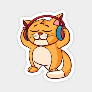 Music loving cat Magnet