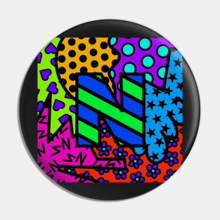 Alphabet Series - Letter N - Bright and Bold Initial Letters Pin