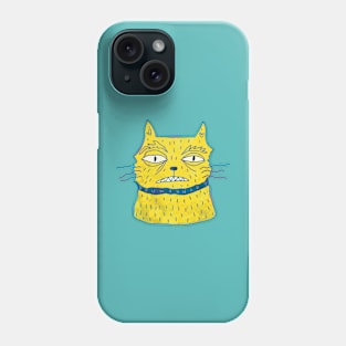 Angry crazy funny cat Phone Case