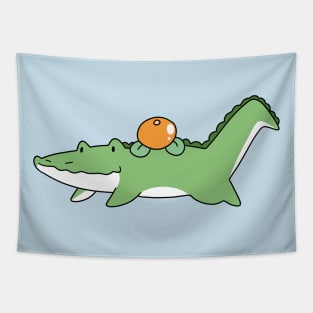 Orange Fruit Alligator Tapestry