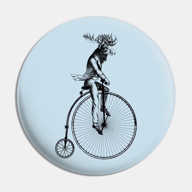 Old School Moose Cyclist Pin by UselessRob