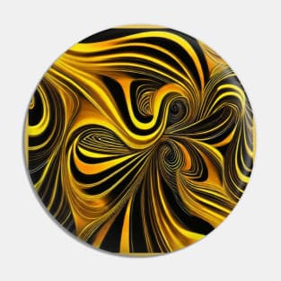 Abstract Black and Gold Swirls Pin