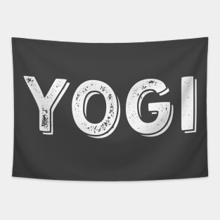 Yogi Large White Text Tapestry