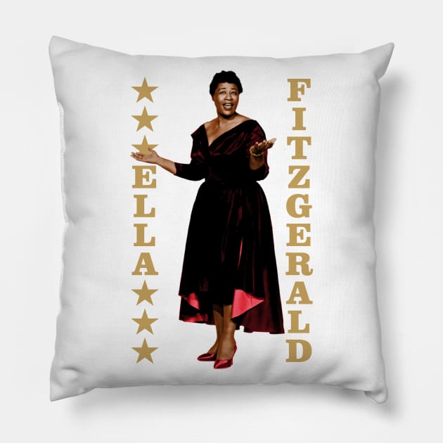 Ella Fitzgerald Pillow by PLAYDIGITAL2020
