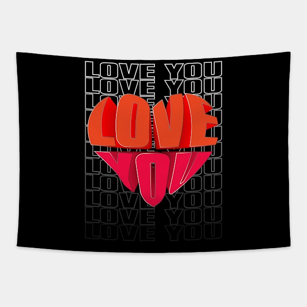 love you Tapestry by HB Shirts