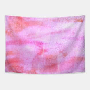 Pink orange watercolor abstract art Tapestry