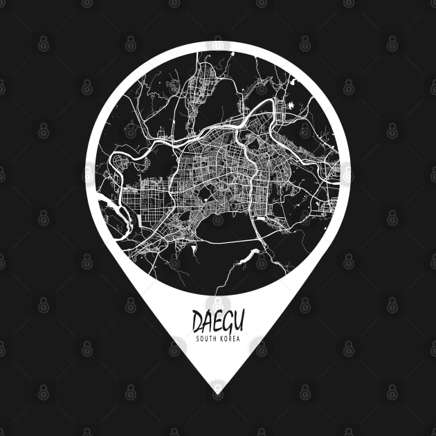 Daegu, South Korea City Map - Travel Pin by deMAP Studio