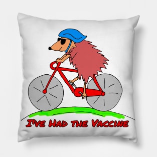 Vaccinated Cycling Hedgehog Pillow