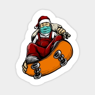 christmas skateboarding santa Magnet