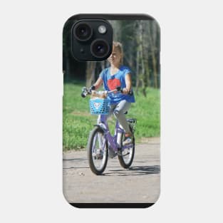 Child Little Girl Bicycling Phone Case