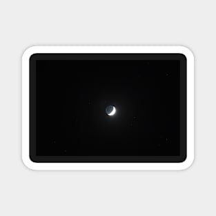 Moon's grey light against dark starry sky background Magnet