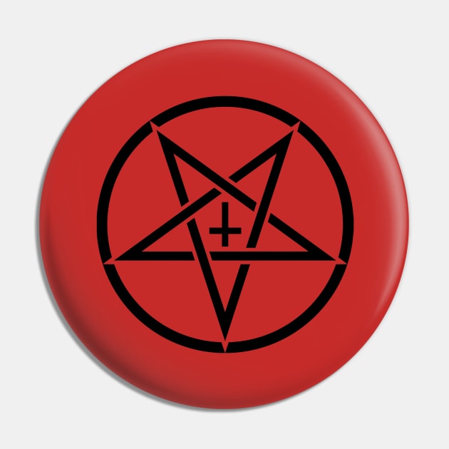 Pentagram with Upside Down Cross Pin by bonedesigns