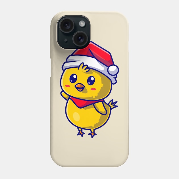 Cute Chick with Cap And Scarf Waving Hand Cartoon Phone Case by Catalyst Labs